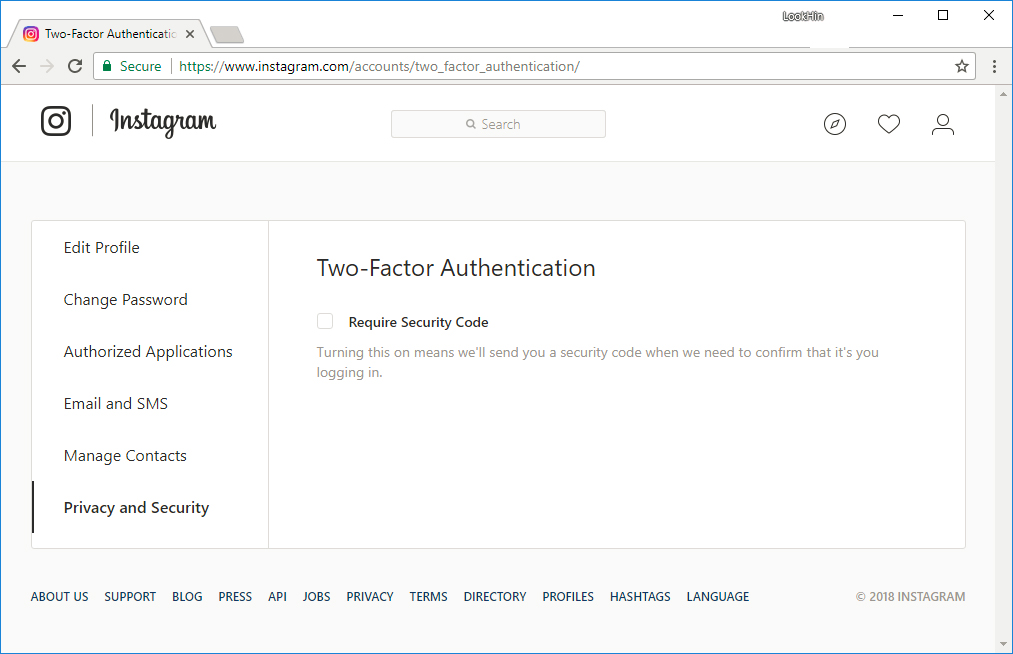 Disable Two-Factor Authentication